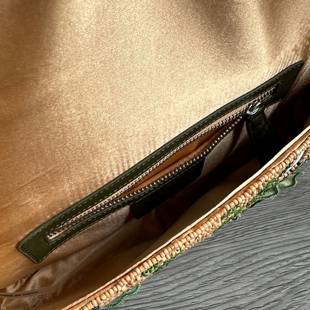 STAUD Green and Blue Floral Beaded Shoulder Bag - Picture 4 of 5